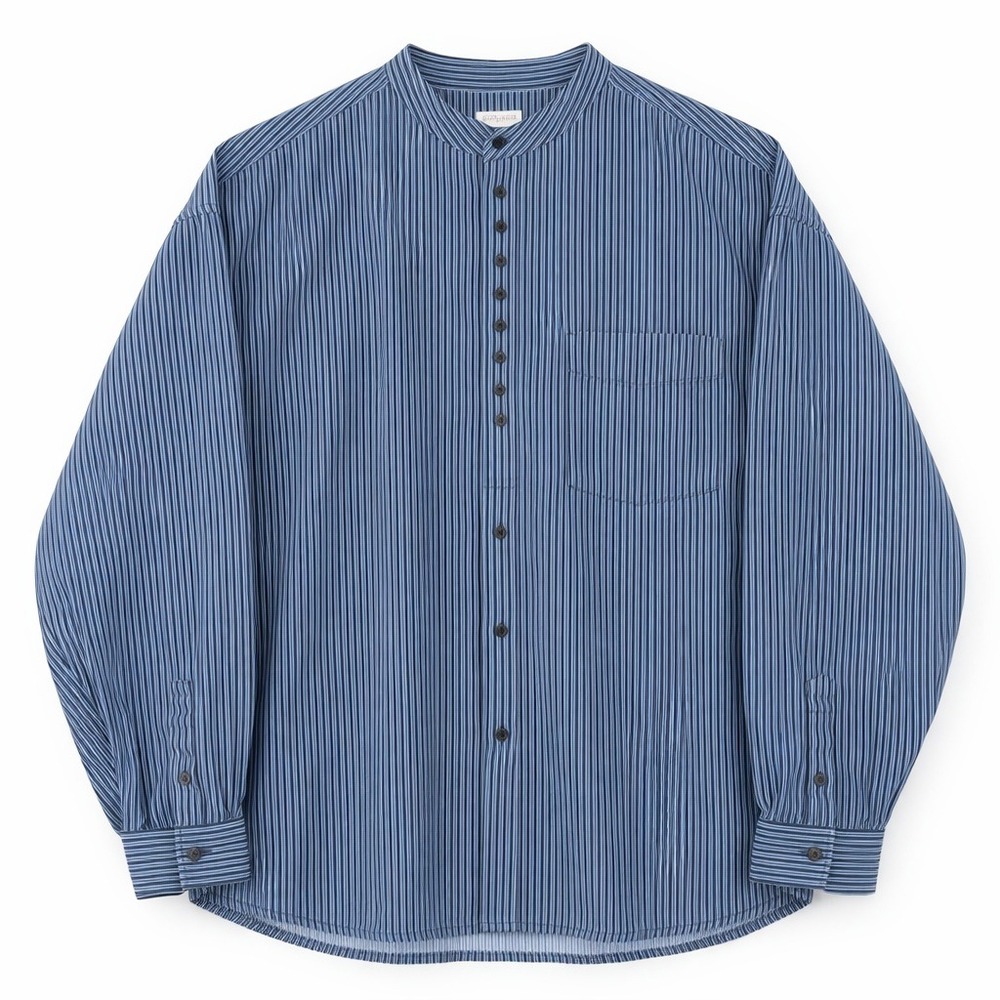 Civilian Irish Grandfather Shirt Men XL Striped 100% Cotton Long Sleeve